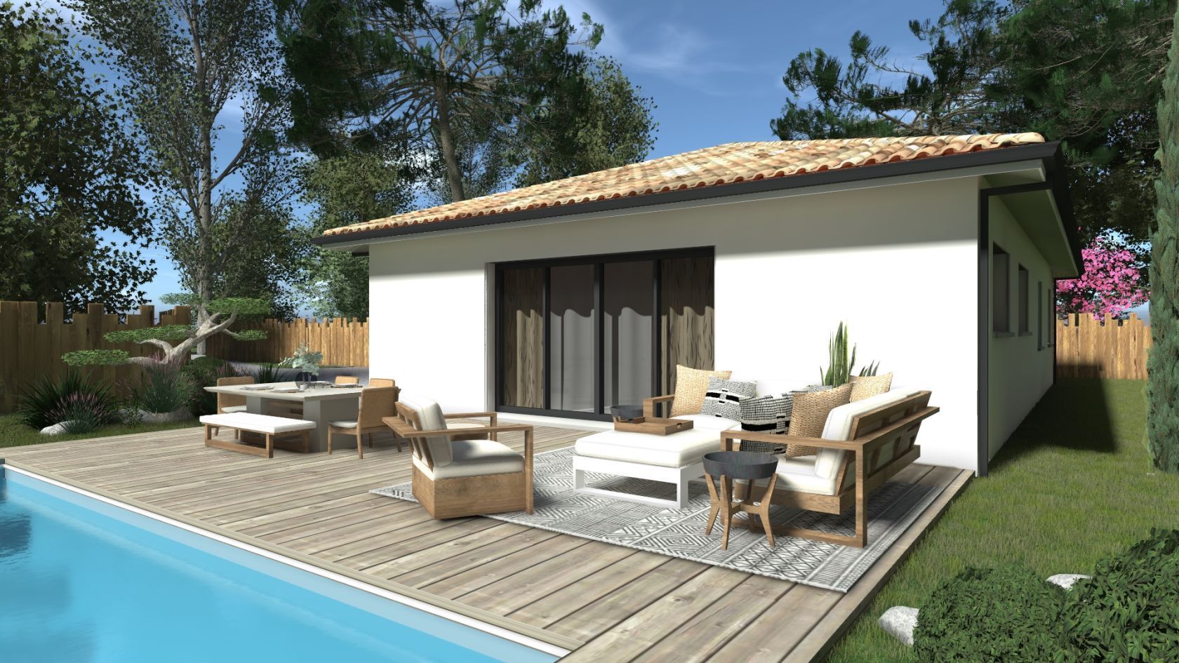 Projet de construction d'une maison de 60 m² avec terrain à BISCARROSSE (40) - visuel 1
