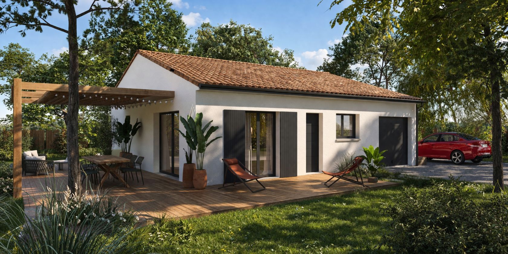 Projet de construction d'une maison 80 m² avec terrain à MIOS (33)