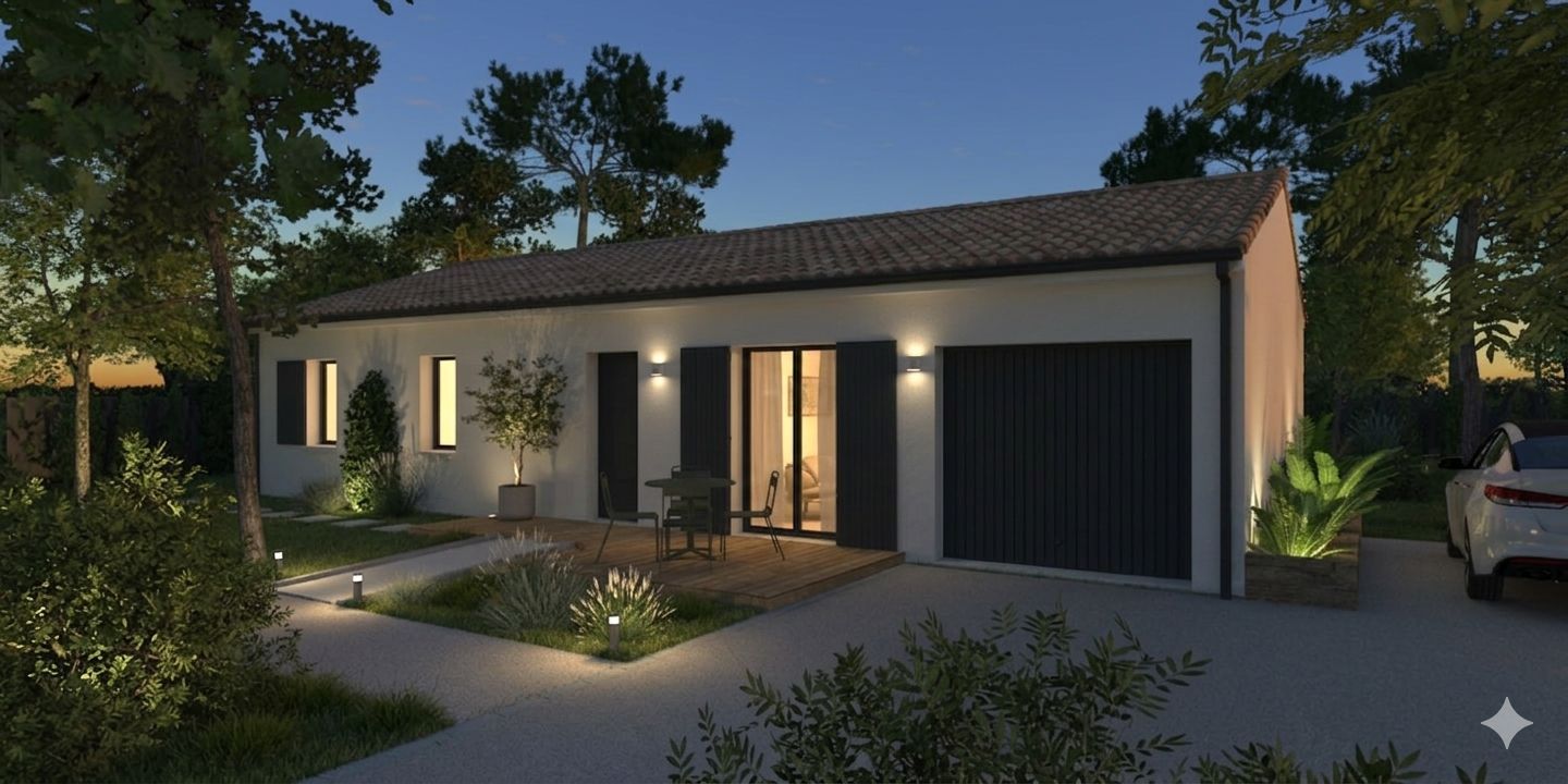 Projet de construction d'une maison 90 m² avec terrain à CUBNEZAIS (33) - visuel 1