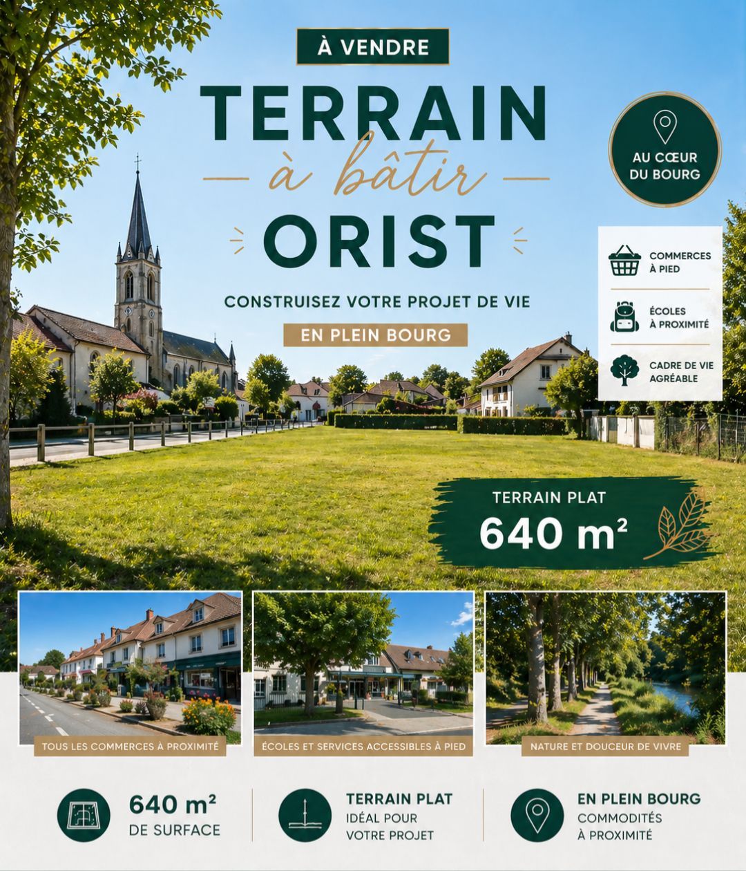Terrain à bâtir de 641 m² à ORIST (40)