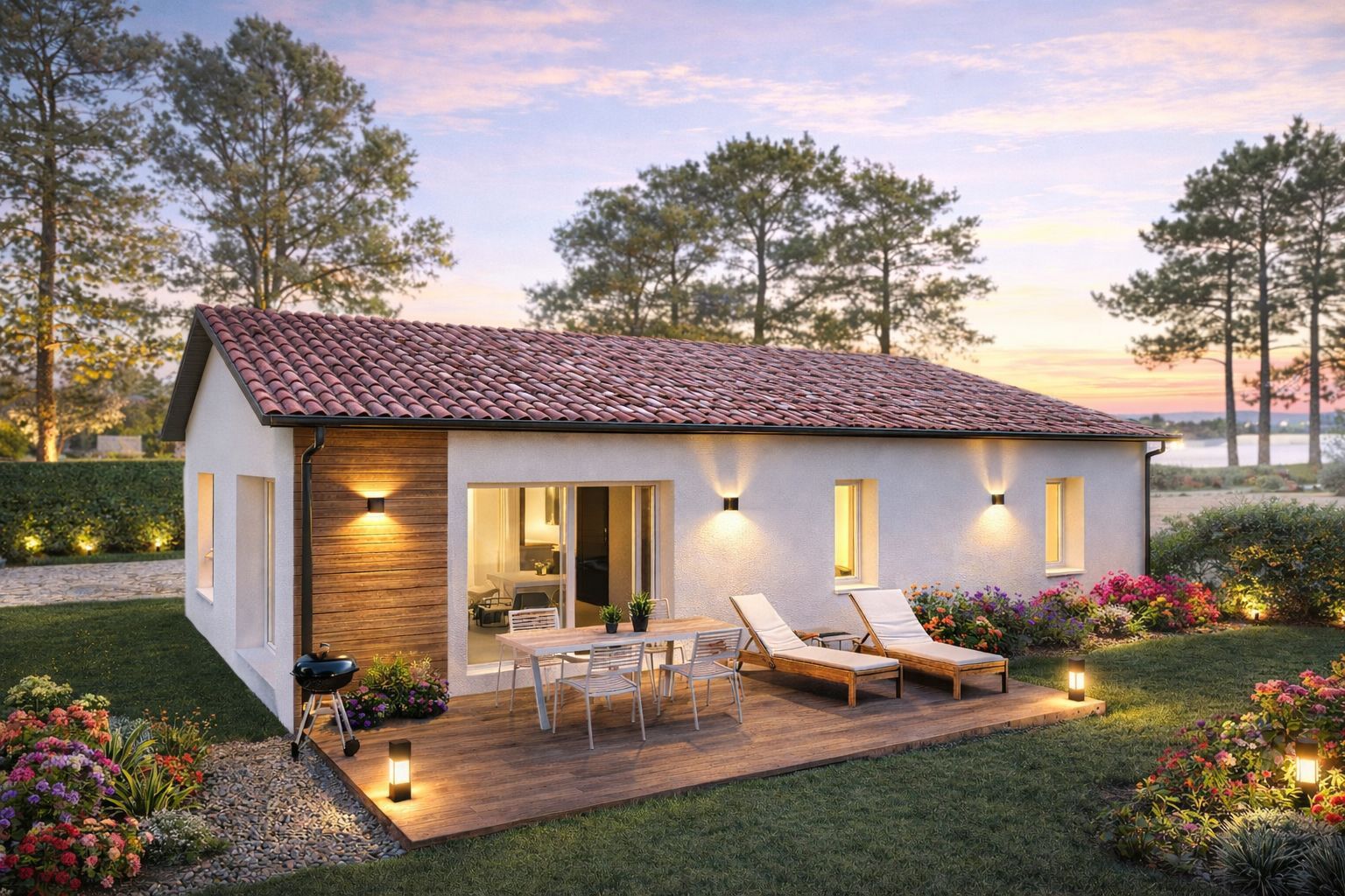 Projet de construction d'une maison 94 m² avec terrain à MAGESCQ (40) - visuel 1