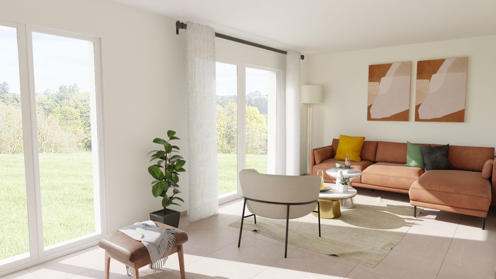 Plain-pied neuf 3 ch., 1 069 m², Virelade - visuel 1