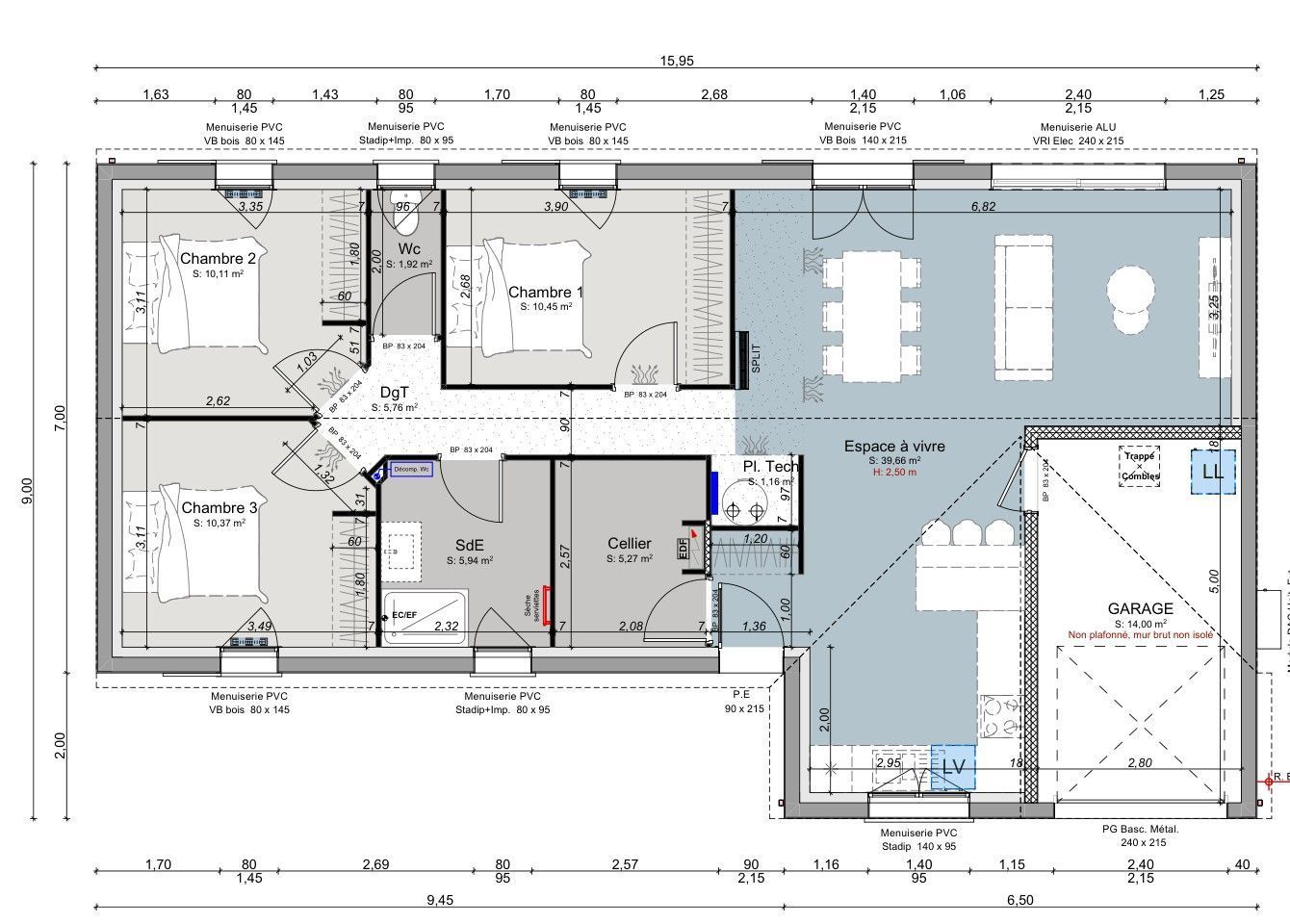 Plain-pied neuf 3 ch., 1 069 m², Virelade - visuel 5