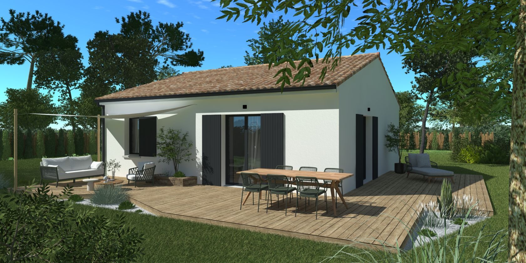 Projet de construction d'une maison 60 m² avec terrain à PISANY (17) - visuel 1