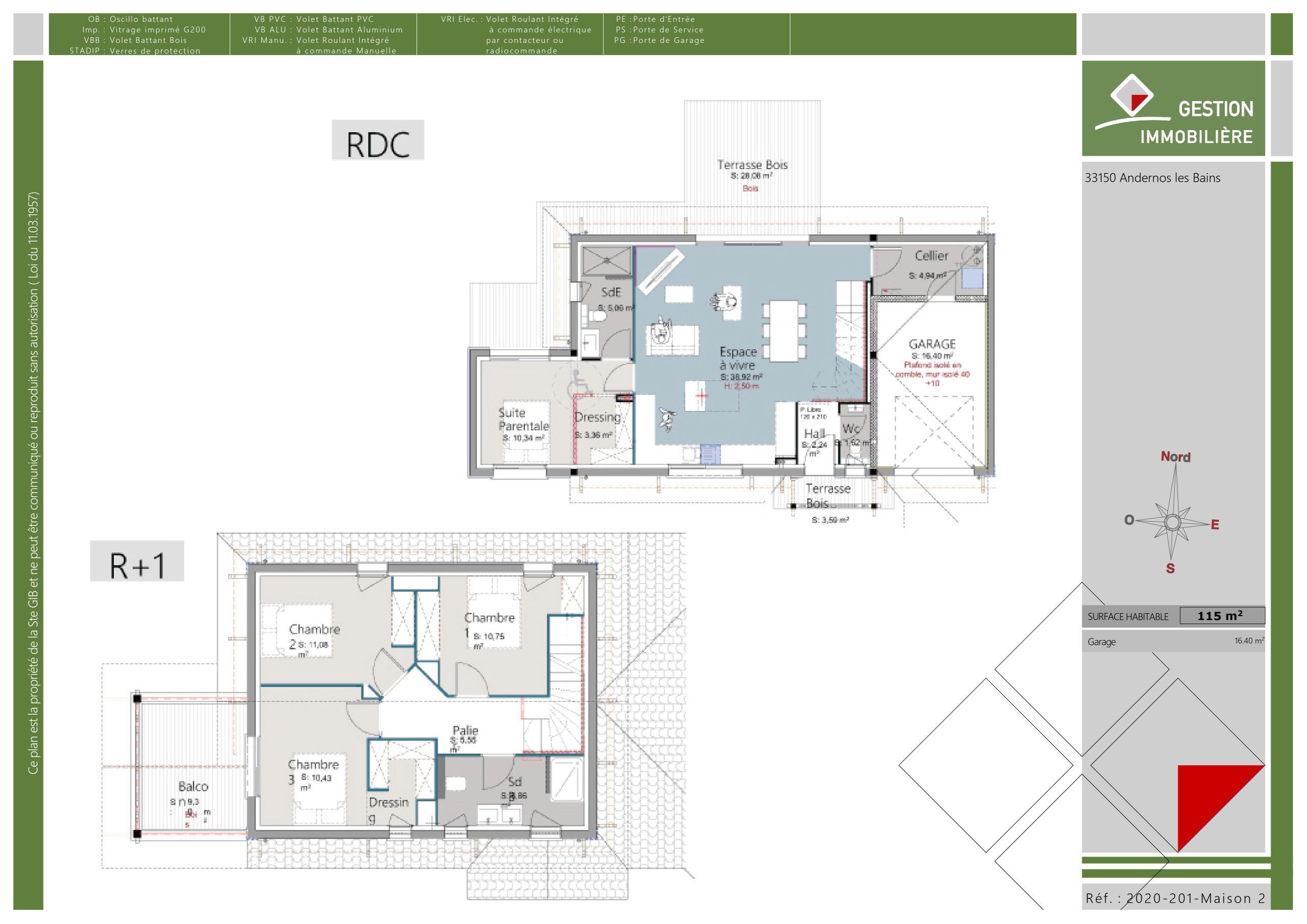 Maison typique du Bassin d'Arcachon - plan