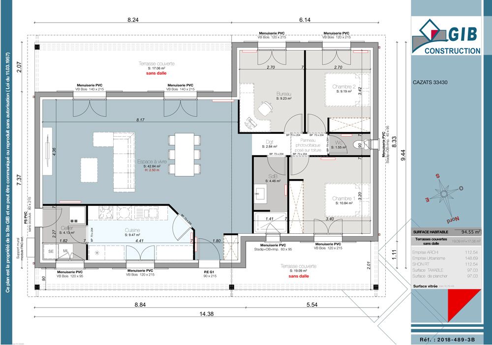 Maison traditionnelle poutres bois - plan