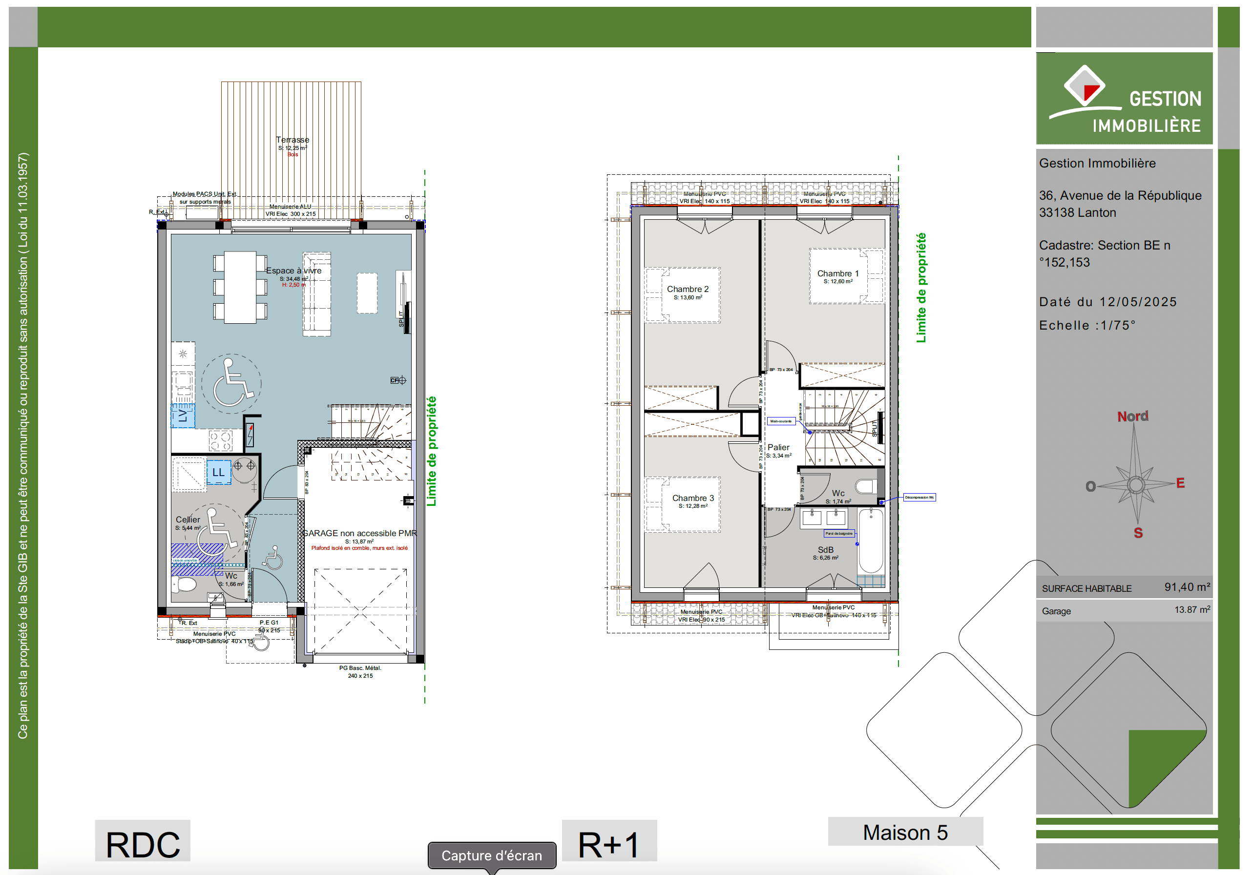 Maisons Arcachonnaises à Lanton - plan