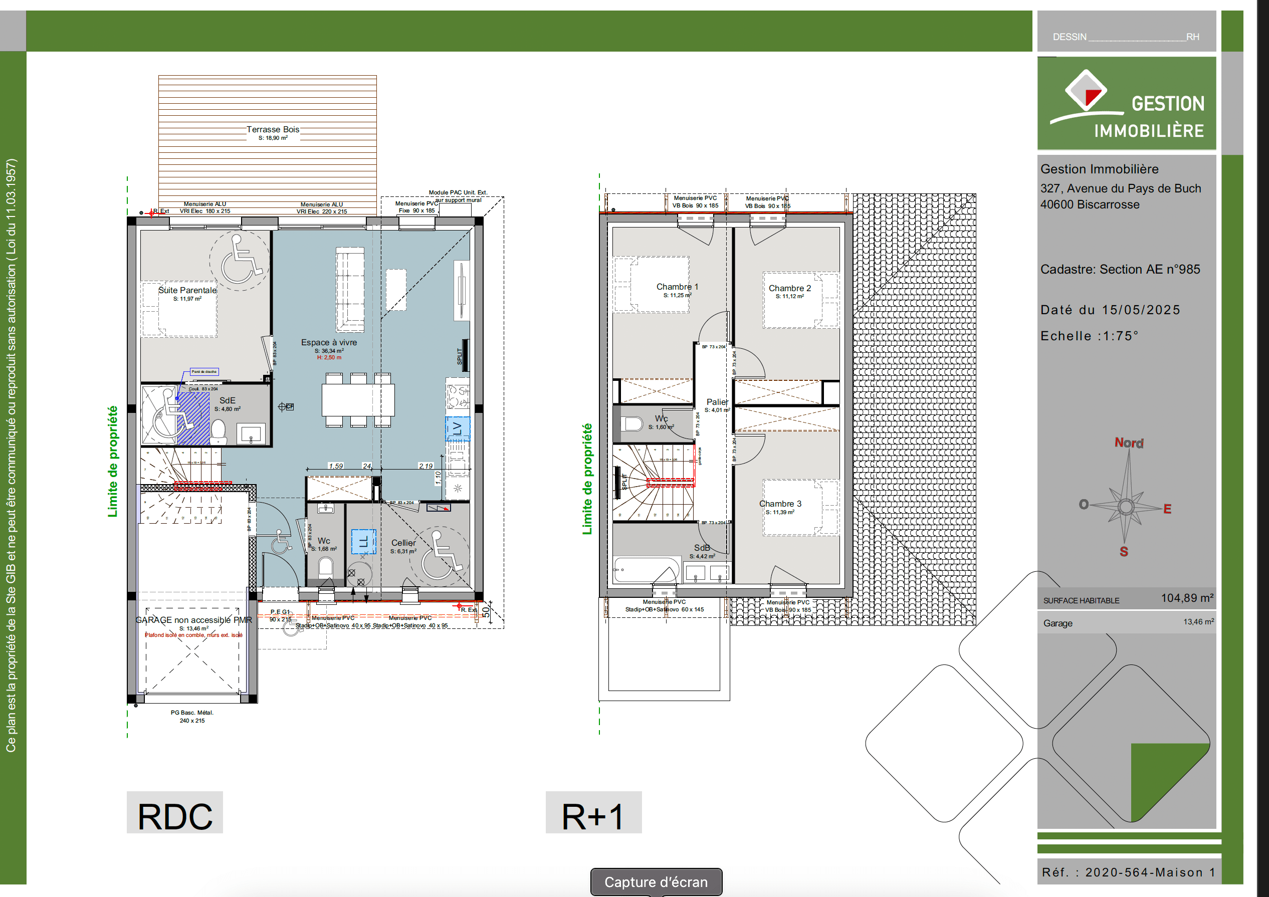 Maisons typiques à Biscarrosse - plan
