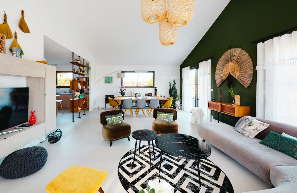 Maison en L avec enduit matricé - visuel 10