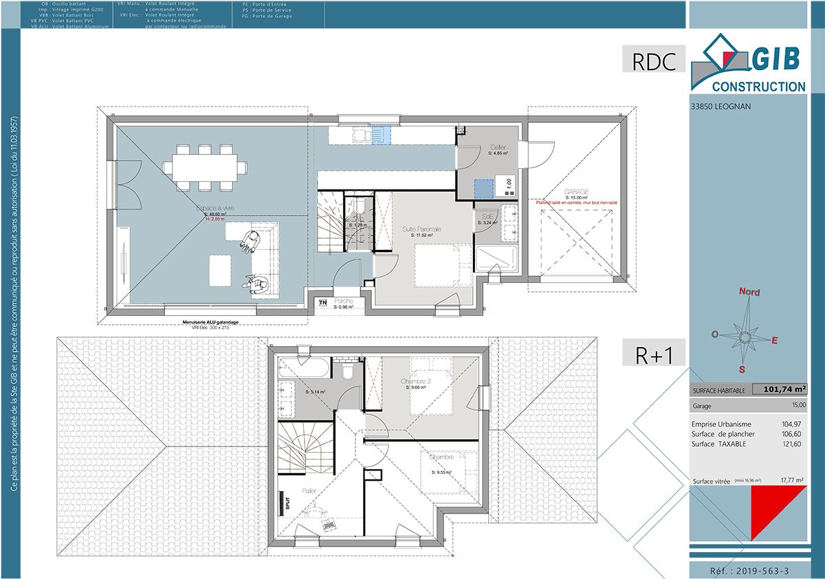 Jolie maison étage optimisée avec 3 chambres - plan