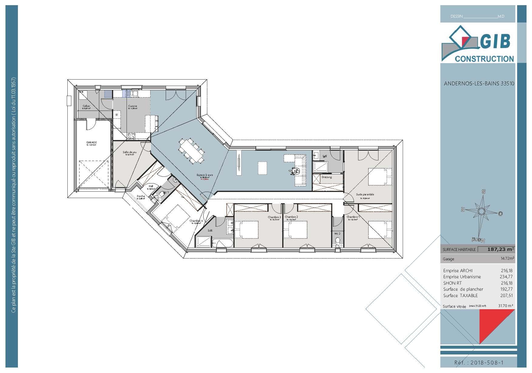 Sublime maison sur le Bassin d'Arcachon - plan