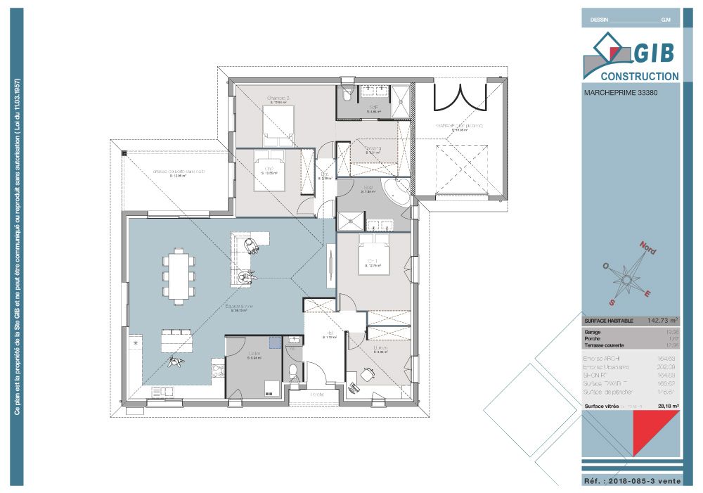 Maison plain-pied personnalisée dans le Sud-Ouest - plan