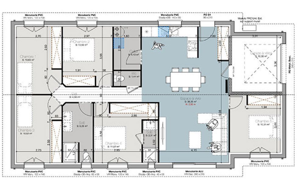 Maison familiale 5 chambres à Biganos - plan